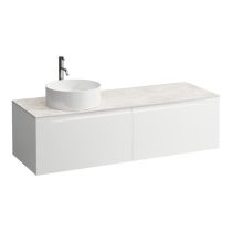 LAUFEN ARUN Zásuvkový element 1400, s 2 zásuvkami, s výrezom vľavo, s vrchnou doskou Botticino Crema vr. otvoru pre batériu, 1405x505x390 mm, Multicolour farby 999, H4171361519991