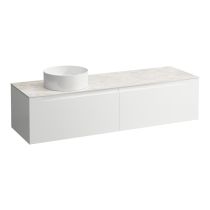 LAUFEN ARUN Zásuvkový element 1600, s 2 zásuvkami, s výrezom vľavo, s vrchnou doskou Botticino Crema, 1605x505x390 mm, Multicolour farby 999, H4171421519991