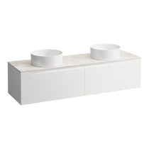 LAUFEN ARUN Zásuvkový element 1600, s 2 zásuvkami, s výrezom vľavo a vpravo, s vrchnou doskou Botticino Crema, 1605x505x390 mm, Multicolour farby 999, H4171441519991