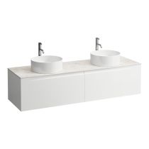 LAUFEN ARUN Zásuvkový element 1600, s 2 zásuvkami, s výrezom vľavo a vpravo, s vrchnou doskou Botticino Crema vr. otvoru pre batériu, 1605x505x390 mm, Multicolour farby 999, H4171491519991