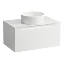 LAUFEN ARUN Zásuvkový element 800, s 1 zásuvkou, s výrezom uprostred, so sklenenou vrchnou doskou, 805x505x390 mm, Multicolour farby 999, H4181011519991