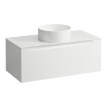 LAUFEN ARUN Zásuvkový element 1000, s 1 zásuvkou, s výrezom uprostred, so sklenenou vrchnou doskou, 1005x505x390 mm, Multicolour farby 999, H4181111519991