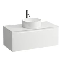 LAUFEN ARUN Zásuvkový element 1000, s 1 zásuvkou, s výrezom uprostred, so sklenenou vrchnou doskou vr. otvoru pre batériu, 1005x505x390 mm, Multicolour farby 999, H4181151519991