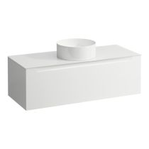 LAUFEN ARUN Zásuvkový element 1200, s 1 zásuvkou, s výrezom uprostred, so sklenenou vrchnou doskou, 1205x505x390 mm, Multicolour farby 999, H4181211519991