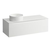 LAUFEN ARUN Zásuvkový element 1200, s 1 zásuvkou, s výrezom vľavo, so sklenenou vrchnou doskou, 1205x505x390 mm, Multicolour farby 999, H4181221519991