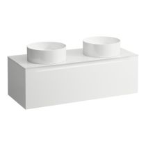 LAUFEN ARUN Zásuvkový element 1200, s 1 zásuvkou, s výrezom vľavo a vpravo, so sklenenou vrchnou doskou, 1205x505x390 mm, Multicolour farby 999, H4181241519991