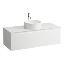 LAUFEN ARUN Zásuvkový element 1200, s 1 zásuvkou, s výrezom uprostred, so sklenenou vrchnou doskou vr. otvoru pre batériu, 1205x505x390 mm, Multicolour farby 999, H4181251519991