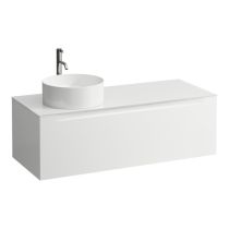 LAUFEN ARUN Zásuvkový element 1200, s 1 zásuvkou, s výrezom vľavo, so sklenenou vrchnou doskou vr. otvoru pre batériu, 1205x505x390 mm, Multicolour farby 999, H4181261519991