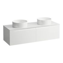 LAUFEN ARUN Zásuvkový element 1400, s 2 zásuvkami, s výrezom vľavo a vpravo, so sklenenou vrchnou doskou, 1405x505x390 mm, Multicolour farby 999, H4181341519991