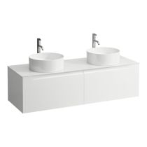 LAUFEN ARUN Zásuvkový element 1400, s 2 zásuvkami, s výrezom vľavo a vpravo, so sklenenou vrchnou doskou vr. otvoru pre batériu, 1405x505x390 mm, Multicolour farby 999, H4181391519991