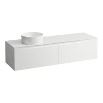 LAUFEN ARUN Zásuvkový element 1600, s 2 zásuvkami, s výrezom vľavo, so sklenenou vrchnou doskou, 1605x505x390 mm, Multicolour farby 999, H4181421519991