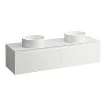 LAUFEN ARUN Zásuvkový element 1600, s 2 zásuvkami, s výrezom vľavo a vpravo, so sklenenou vrchnou doskou, 1605x505x390 mm, Multicolour farby 999, H4181441519991