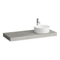 LAUFEN ARUN Umývadlová doska 1200, s výrezom vpravo, hrúbka 80 mm, vr. otvoru pre batériu, vr. 2 nástenných držiakov, 1205x505x80 mm, Výber kamenných dekorov 770, H4191271517701