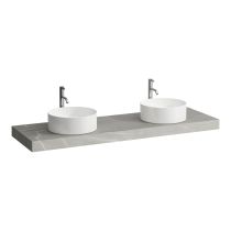 LAUFEN ARUN Umývadlová doska 1600, s výrezom vľavo a vpravo, hrúbka 80 mm, vr. otvoru pre batériu, vr. 3 nástenných držiakov, 1605x505x80 mm, Výber kamenných dekorov 770, H4191491517701