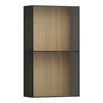 LAUFEN ARUN Stredná skrinka, otvorená predná časť, dymové sklo 8 mm, 400x170x700 mm, Bledý dub 250, H4195101512501