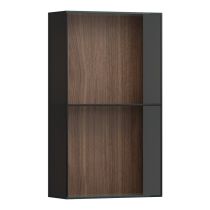 LAUFEN ARUN Stredná skrinka, otvorená predná časť, dymové sklo 8 mm, 400x170x700 mm, Noce Canaletto – drevená dyha 630, H4195101516301