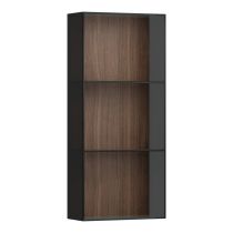 LAUFEN ARUN Stredná skrinka, otvorená predná časť, dymové sklo 8 mm, 400x170x900 mm, Noce Canaletto – drevená dyha 630, H4195201516301