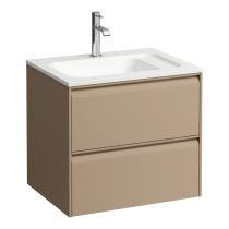 LAUFEN MEDA Skrinka pod umývadlo, 2 zásuvky, pre umývadlo H814113 z materiálu Marbond, 570x440x505 mm, Cappuccino 465, H4216720114651