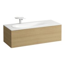 LAUFEN ILBAGNOALESSI Skrinka pod umývadlo 1200, s 1 zásuvkou, s výrezom pre sifón vľavo, pre umývadlo H817979, 1195x490x365 mm, Bledý dub 250, H4304410972501