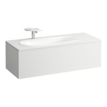 LAUFEN ILBAGNOALESSI Skrinka pod umývadlo 1200, s 1 zásuvkou, s výrezom pre sifón vľavo, pre umývadlo H817979, 1195x490x365 mm, Biela matná 260, H4304410972601