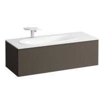 LAUFEN ILBAGNOALESSI Skrinka pod umývadlo 1200, s 1 zásuvkou, s výrezom pre sifón vľavo, pre umývadlo H817979, 1195x490x365 mm, Tmavohnedá 429, H4304410974291