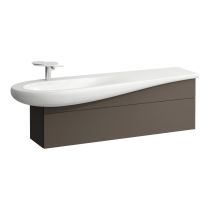 LAUFEN ILBAGNOALESSI Skrinka pod umývadlo 1600, s 1 zásuvkou, s výrezom pre sifón vľavo, pre umývadlo H814971, 1350x320x340 mm, Tmavohnedá 429, H4304510974291