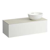 LAUFEN ILBAGNOALESSI Zásuvkový element 1200, s 1 zásuvkou, s výrezom vpravo, top Calce Avorio vr. otvoru pre batériu, pre umývadlo H818975/6, 1200x500x370 mm, Multicolour farby 999, H4313170979991