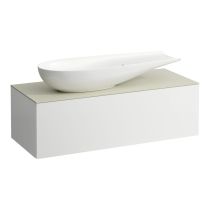 LAUFEN ILBAGNOALESSI Zásuvkový element 1200, s 1 zásuvkou, s výrezom vľavo, top Calce Avorio, pre umývadlo H818974, 1200x500x370 mm, Špeciálne farby 990, H4313220979901