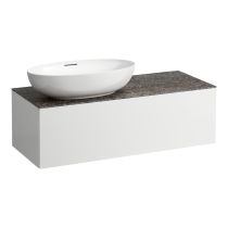 LAUFEN ILBAGNOALESSI Zásuvkový element 1200, s 1 zásuvkou, s výrezom vľavo, top Marrone Naturale vr. otvoru pre batériu, pre umývadlo H818977/8, 1200x500x370 mm, Multicolour farby 999, H4323100979991