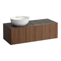 LAUFEN ILBAGNOALESSI Zásuvkový element 1200, s 1 zásuvkou, s výrezom vľavo, top Marrone Naturale vr. otvoru pre batériu, pre umývadlo H818975/6, 1200x500x370 mm, Noce Canaletto – drevená dyha 630, H4323160976301