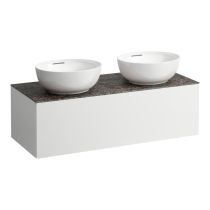 LAUFEN ILBAGNOALESSI Zásuvkový element 1200, s 1 zásuvkou, s výrezom vľavo a vpravo, top Marrone Naturale vr. otvoru pre batériu, pre umývadlo H818975/6, 1200x500x370 mm, Špeciálne farby 990, H4323180979901