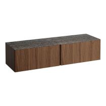 LAUFEN ILBAGNOALESSI Zásuvkový element 1600, s 2 zásuvkami, bez výrezu, top Marrone Naturale, 1600x500x370 mm, Noce Canaletto – drevená dyha 630, H4323300976301