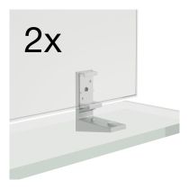 LAUFEN FRAME 25 Sada držiakov pre sklenenú policu, pre montáž na zrkadlá Frame 25 2 ks, držiaky: lesklý hliník, Čierna matná 450 H4907179004501