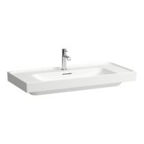 LAUFEN MEDA Umývadlo, odkladacia plocha vpravo a vľavo s jedným otvorom pre batériu uprostred s prepadom, 1000x460 mm, farba Biela LCC, H8101194001041