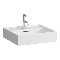 LAUFEN Kartell LAUFEN Umývadlo s jedným otvorom pre batériu uprostred s prepadom, 500x460 mm, farba Biela matná, H8103327571041