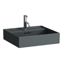 LAUFEN Kartell LAUFEN Umývadlo s jedným otvorom pre batériu uprostred s prepadom, 500x460 mm, farba Grafit mat, H8103327581041