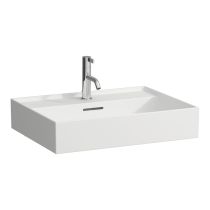 LAUFEN Kartell LAUFEN Umývadlo s jedným otvorom pre batériu uprostred s prepadom, 600x460 mm, farba Biela matná, H8103337571041