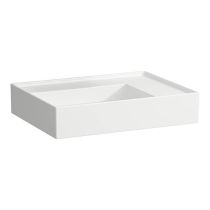 LAUFEN Kartell LAUFEN Umývadlo, odkladacia plocha vpravo, so skrytým odpadom bez otvoru pre batériu, bez prepadu, SaphirKeramik, 600x460 mm, farba Biela, H8103340001121