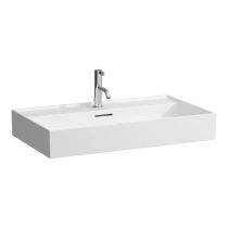 LAUFEN Kartell LAUFEN Umývadlo s jedným otvorom pre batériu uprostred s prepadom, 800x460 mm, farba Biela matná, H8103367571041