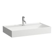 LAUFEN Kartell LAUFEN Umývadlo s jedným otvorom pre batériu, bez prepadu, 800x460 mm, farba Biela matná, H8103367571111