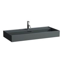 LAUFEN Kartell LAUFEN Umývadlo s jedným otvorom pre batériu uprostred s prepadom, 1000x460 mm, farba Grafit mat, H8103377581041