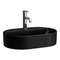 LAUFEN SAVOY Umývadlová misa, oválna s jedným otvorom pre batériu, bez prepadu, 550x380 mm, farba Čierna matná, H8129457161111