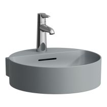 LAUFEN VAL Umývadlo, brúsená spodná hrana bez otvrou pre batériu s prepadom, SaphirKeramik, 400x425 mm, farba Grafit mat, H8132817581091