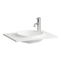 LAUFEN LANI Umývadlo do nábytku 'slim', materiál Marbond s armatúrovou doskou vpravo, s jedným otvorom pre batériu vpravo, bez prepadu, 577x445 mm, farba Biela matná, H8140737571141