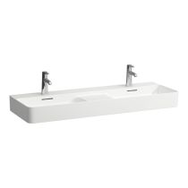 LAUFEN VAL Dvojumývadlo do nábytku, so zníženou odkladacou plochou s reliéfom, 1200x420 mm, Biela LCC Active A00, H814282A001121