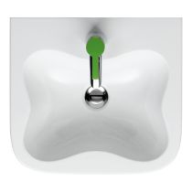 LAUFEN FLORAKIDS Umývadielko s jedným otvorom pre batériu uprostred s prepadom, 450x410 mm, farba Biela, H8150310001041