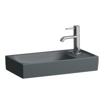 LAUFEN MEDA Umývadielko, s armatúrnou doskou vpravo bez otvoru pre batériu, bez prepadu, 460x235 mm, farba Grafit mat, H8151137581121