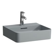 LAUFEN VAL Umývadielko s jedným otvorom pre batériu, bez prepadu, SaphirKeramik, 450x420 mm, farba Grafit mat, H8152817581111