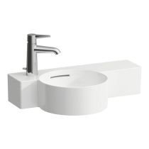 LAUFEN VAL Okrúhle umývadielko, s odkladacou plochou vpravo, 550x315 mm, Biela LCC Active A00, H815283A001051