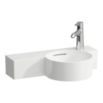 LAUFEN VAL Okrúhle umývadielko, s odkladacou plochou vľavo, 550x315 mm, Biela LCC Active A00, H815284A001061